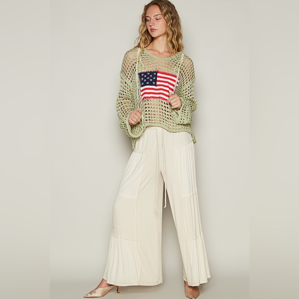 #183 Last 2! POL V-neck American flag long sleeve sweater - Picture 5 of 5